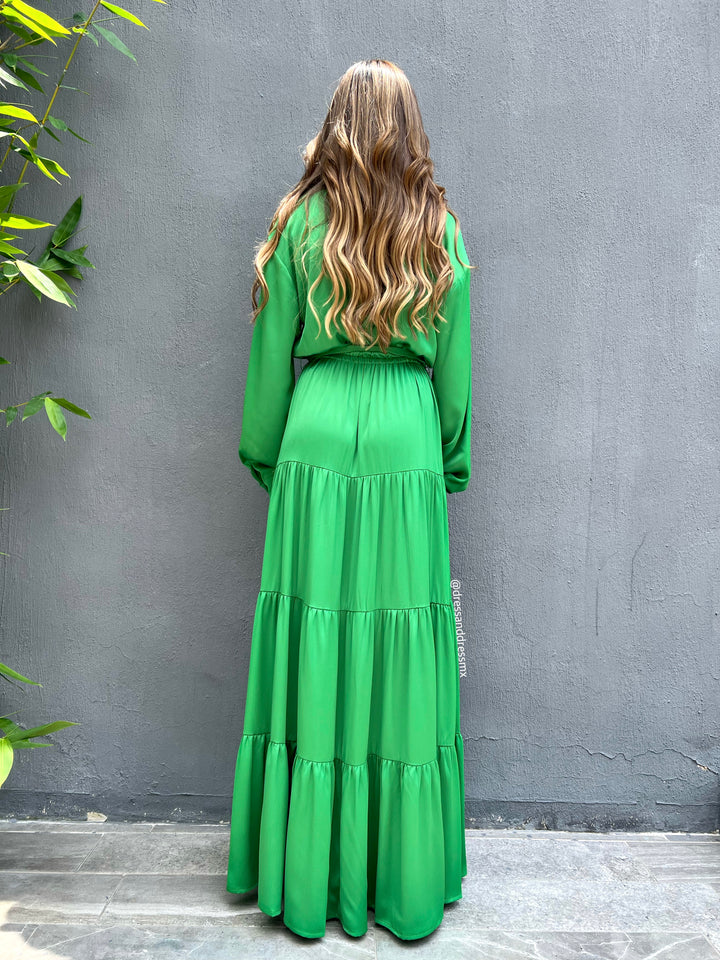 Maxivestido verde
