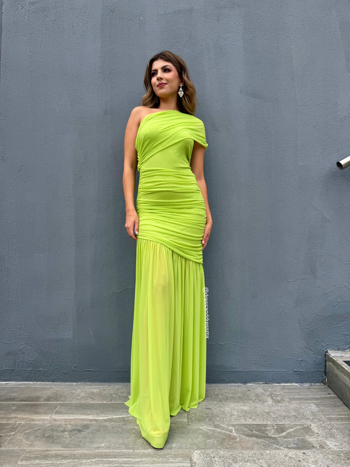 Vestido verde lima