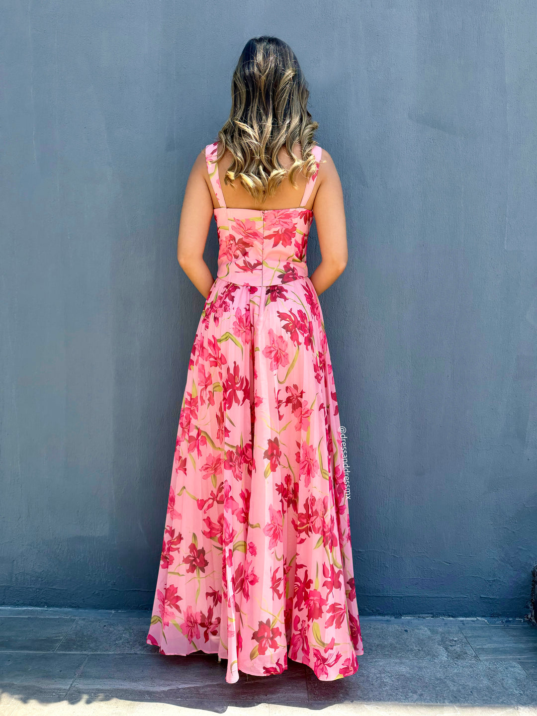 Vestido durazno flores