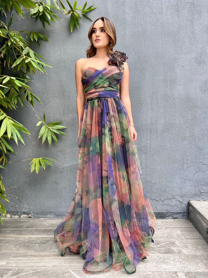 Vestido estampado multi