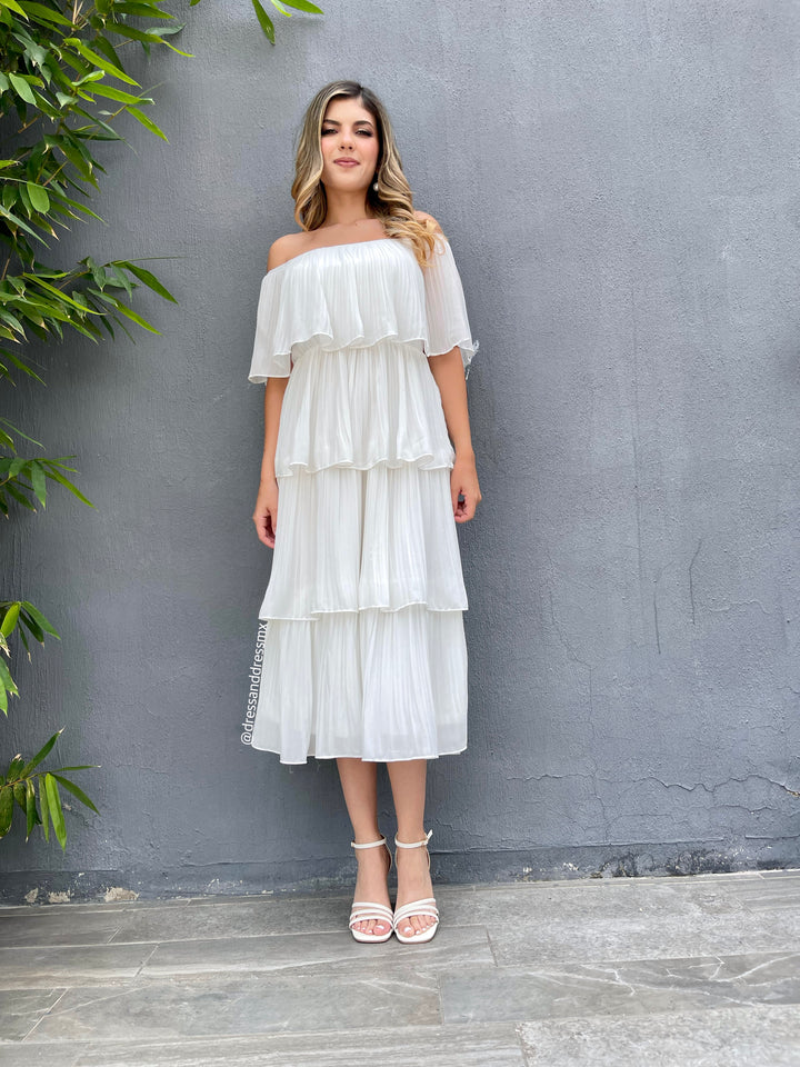 Vestido blanco offshoulder