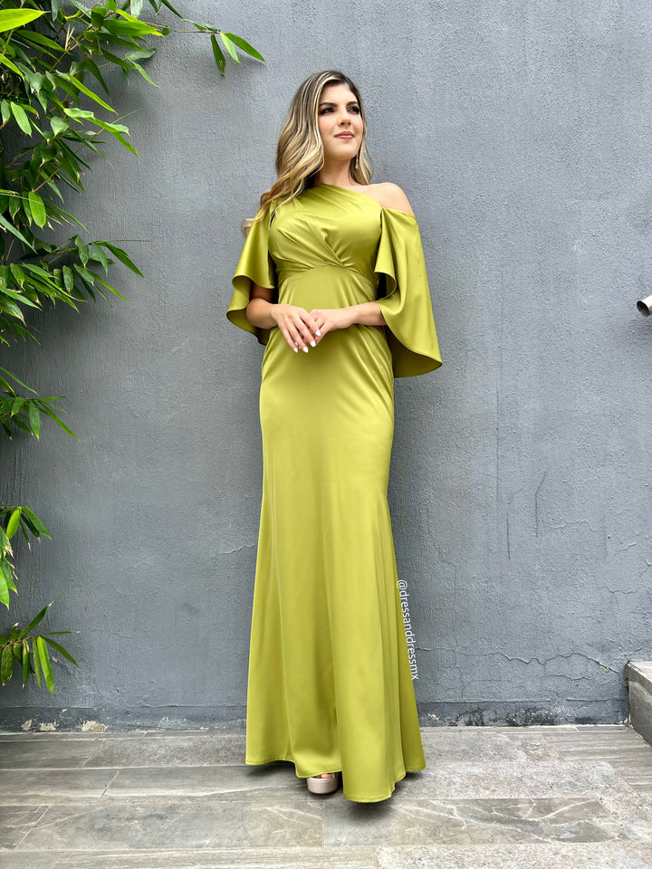 Vestido chartreuse capa