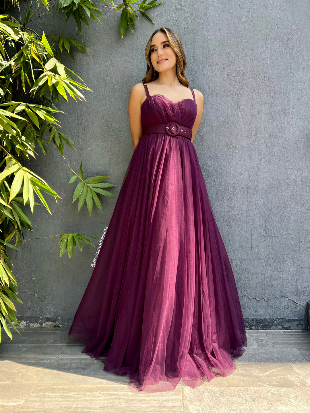 Vestido línea A vino