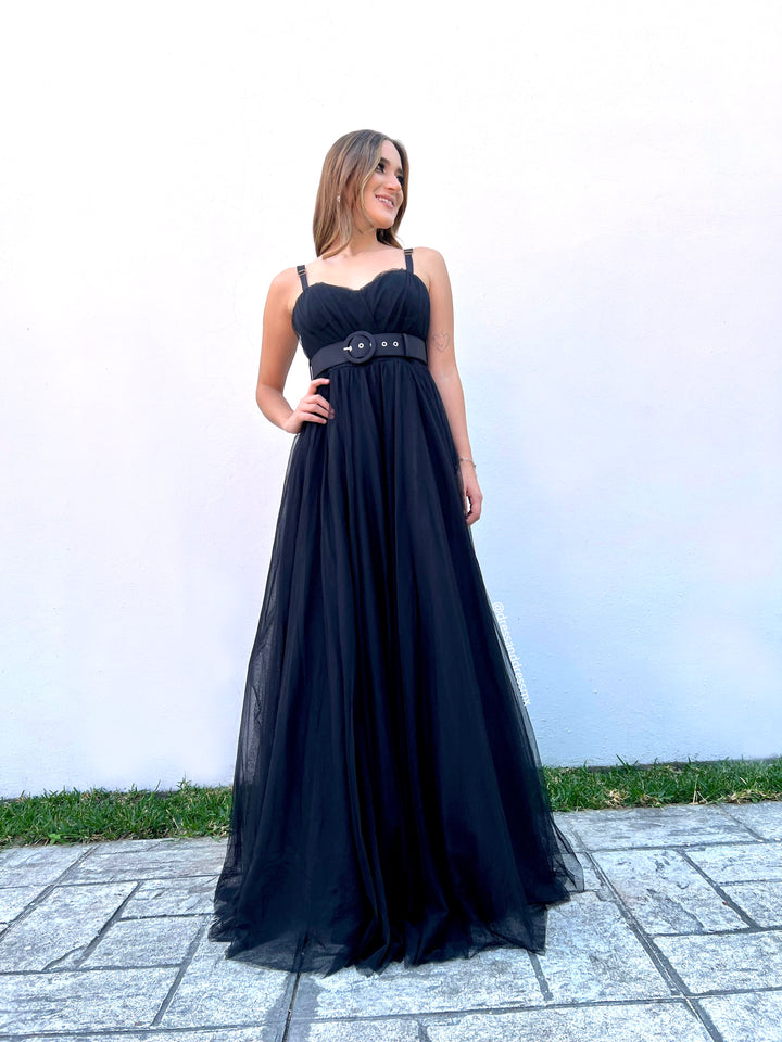 Vestido línea A negro