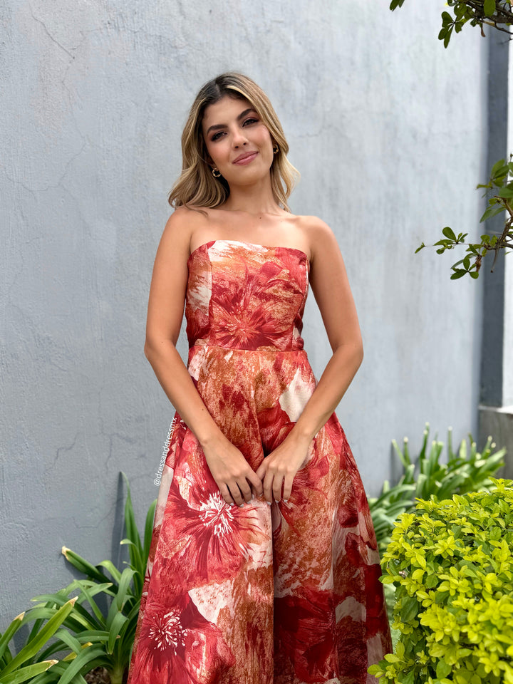 Vestido straple otoñal