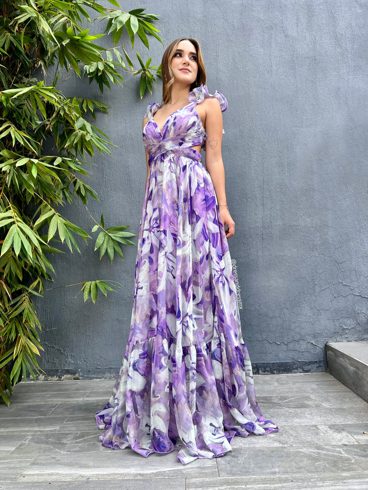 Vestido morado lirios