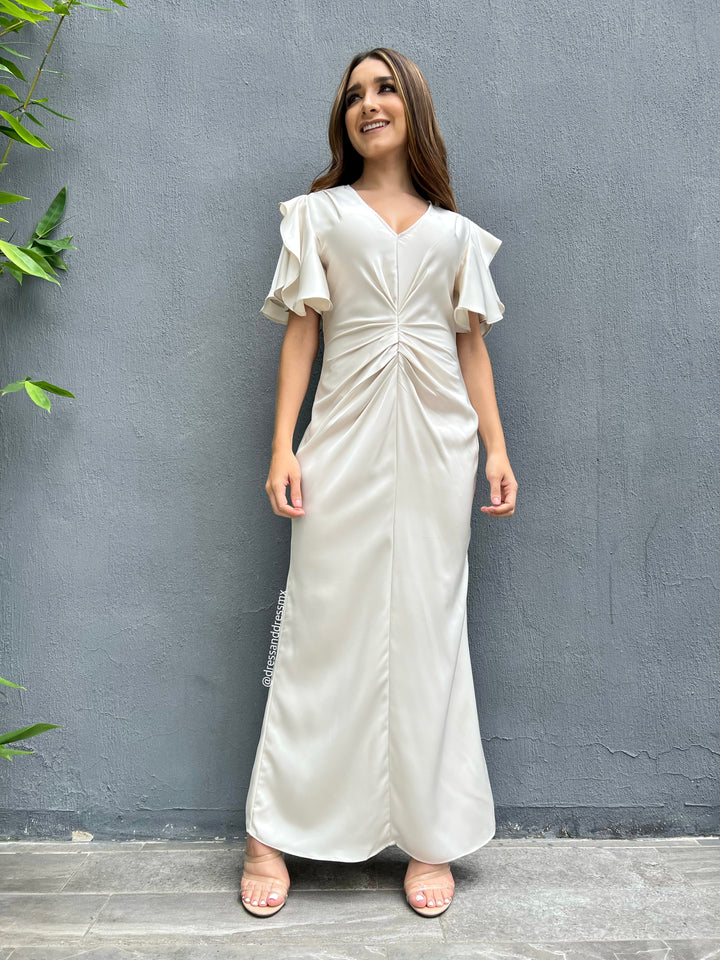 Vestido ivory satin