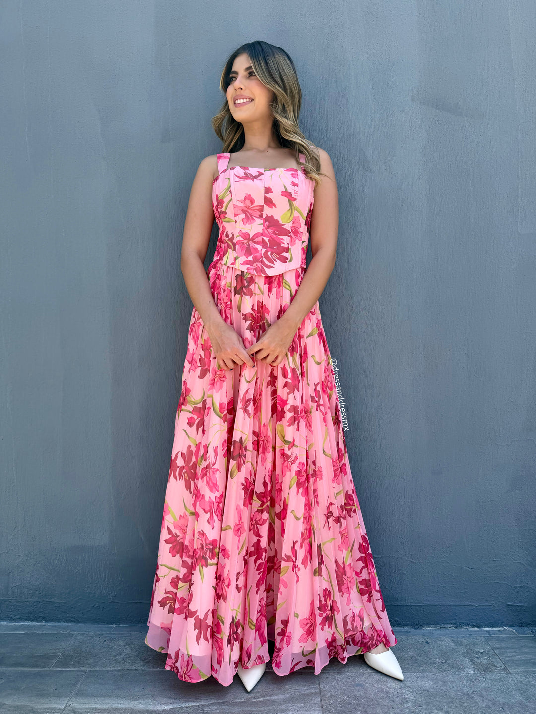 Vestido durazno flores