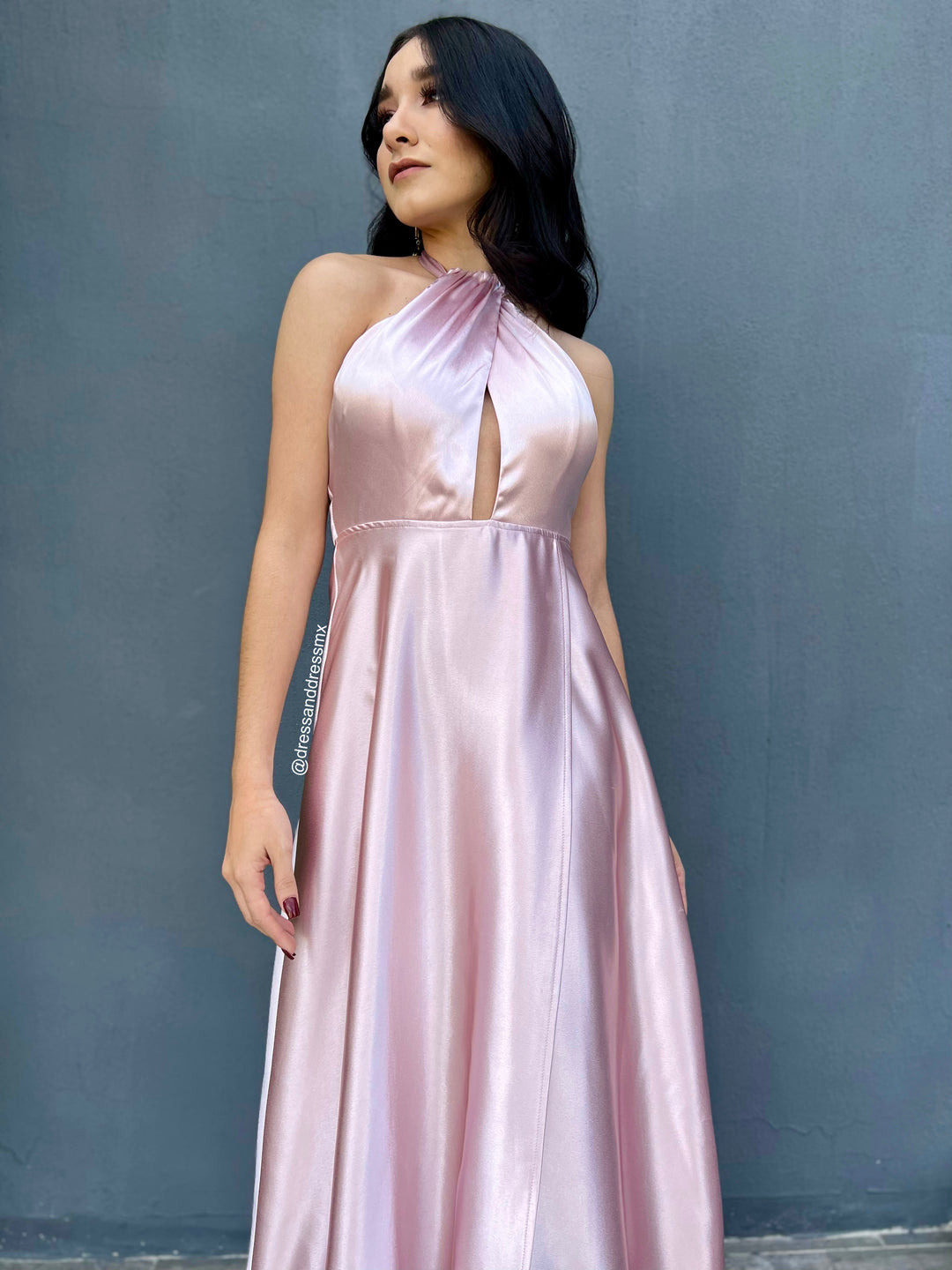 Vestido halter cruzado rosita