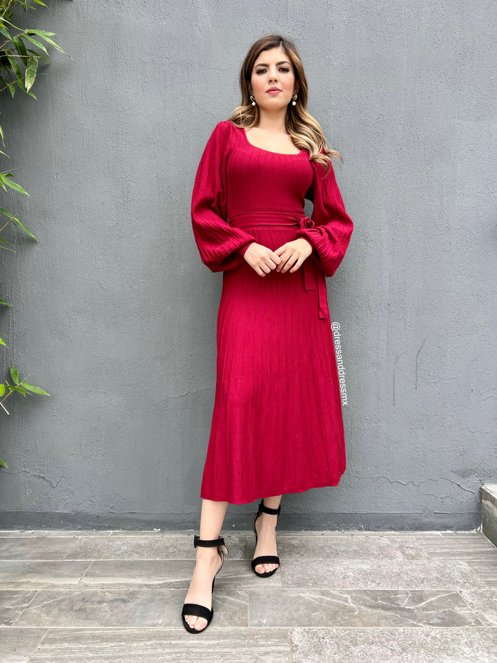 Vestido rojo midi