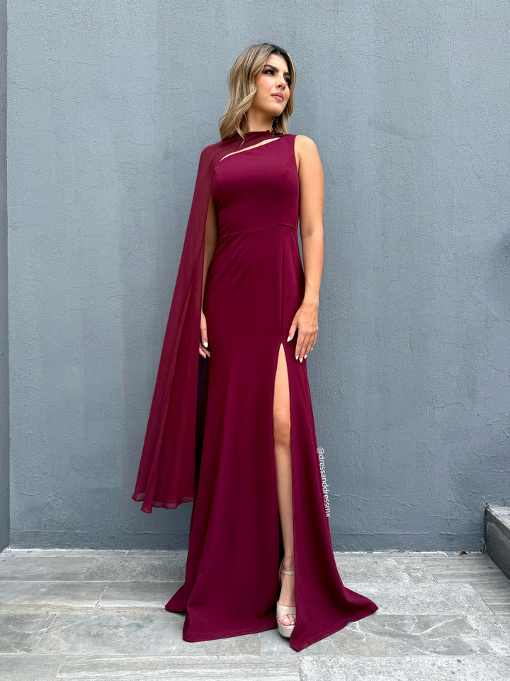 Vestido vino capa