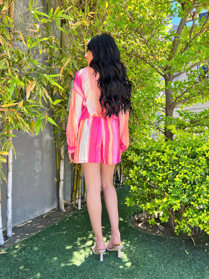 Set short y camisa rosa