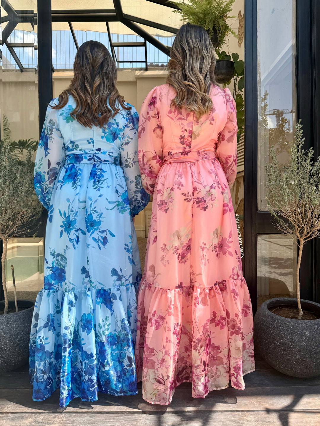 Maxivestido azul flores