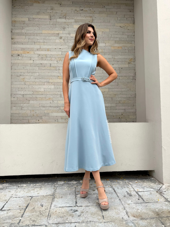 Vestido midi azul