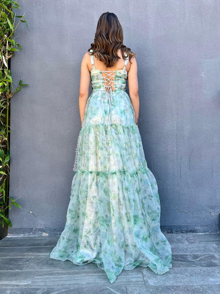 Vestido estampados verdes