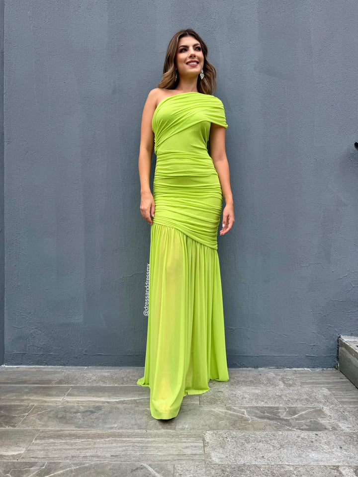 Vestido verde lima