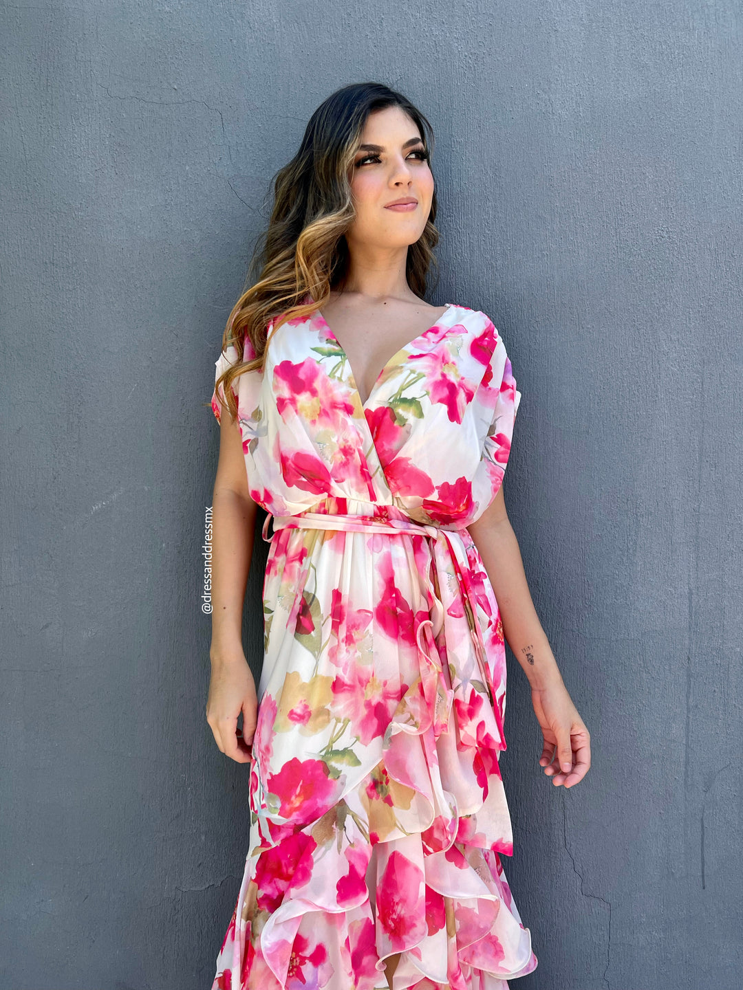 Vestido floreado volantes