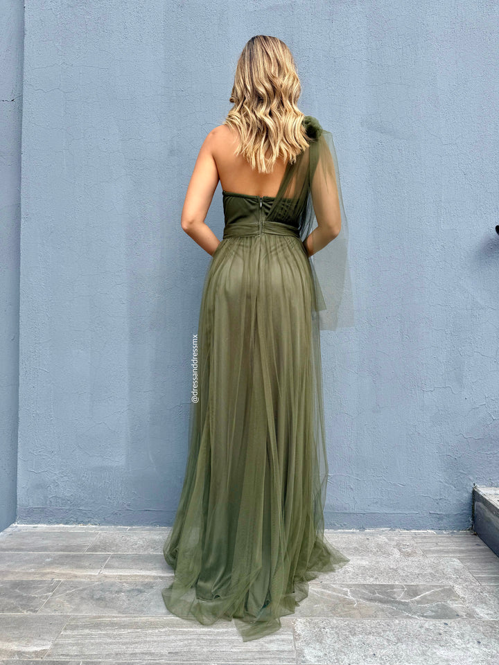 Vestido Aura olivo