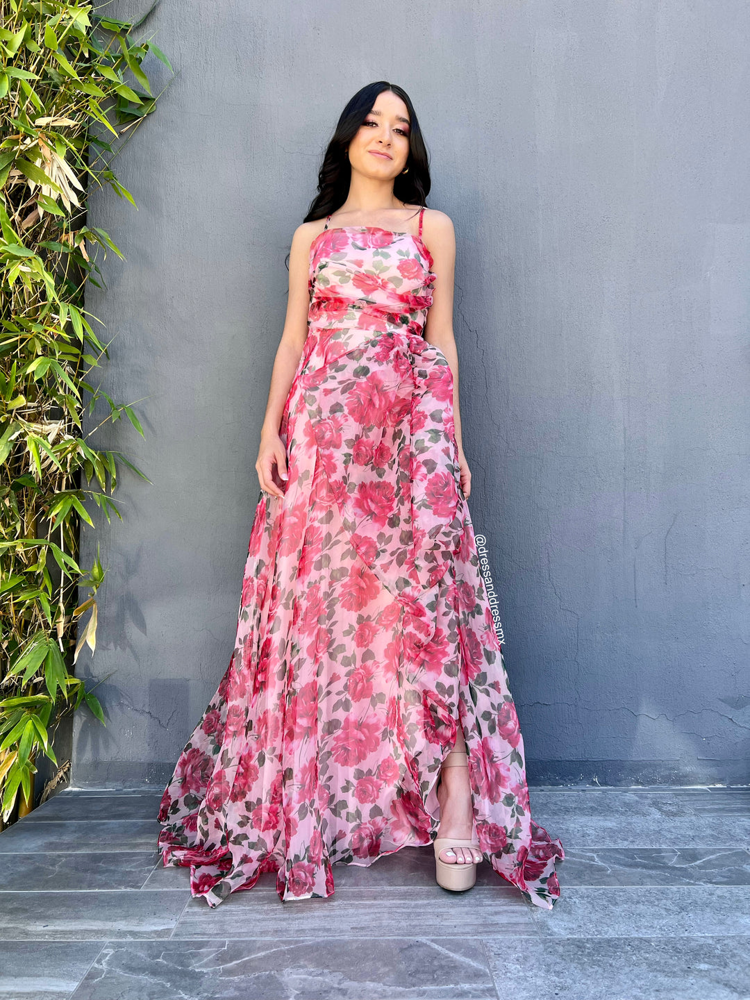 vestidos rosa con rojo