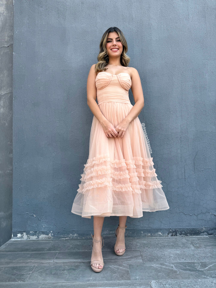 Vestido tul arena