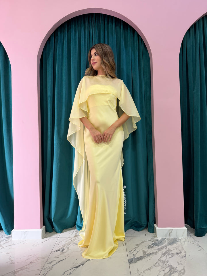 Vestido capa amarilla