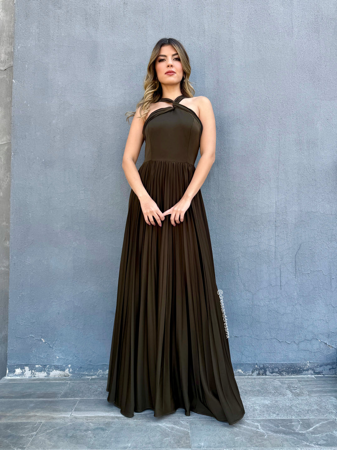 Vestido Olivo obscuro