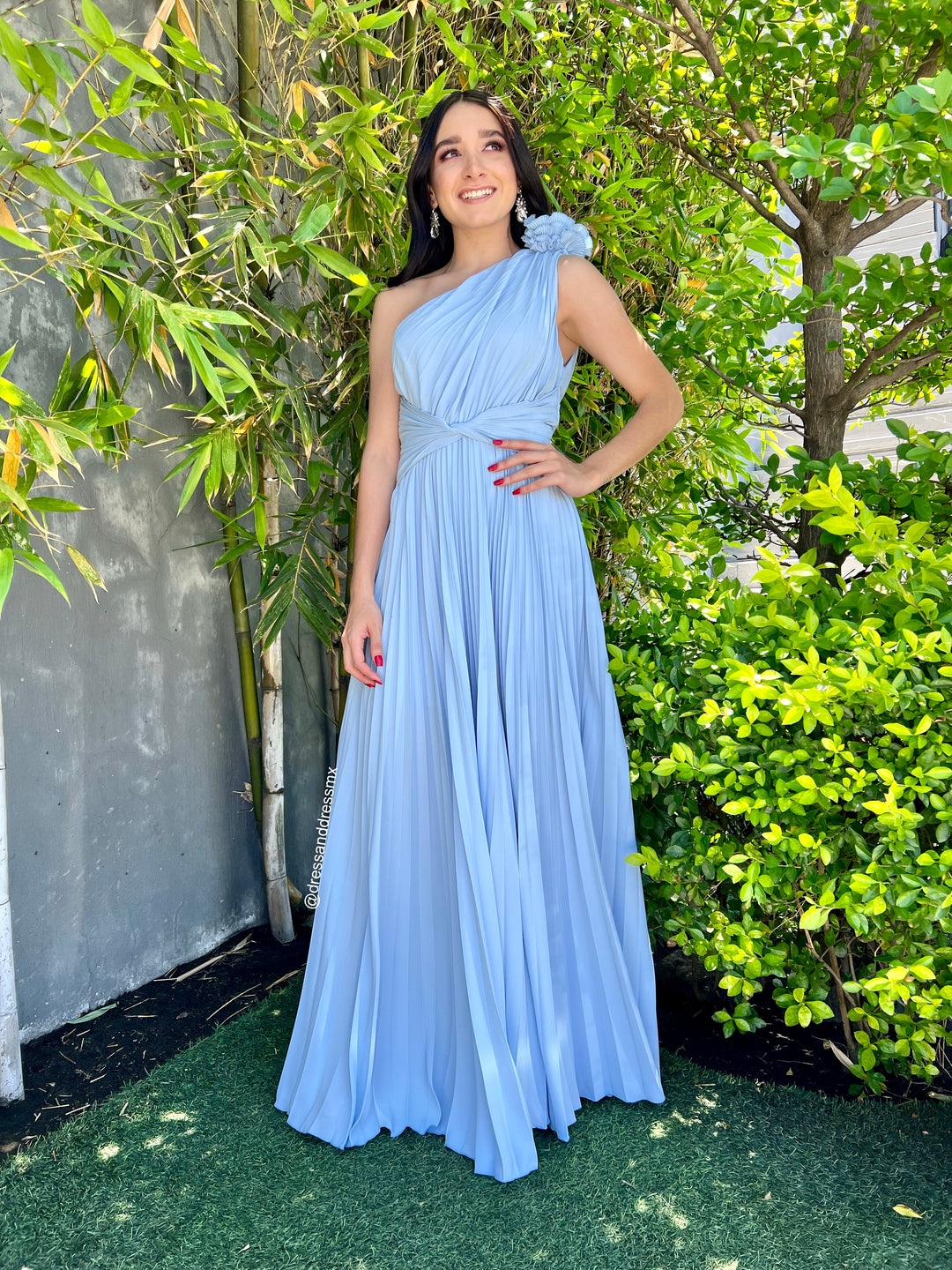 Vestido tableado blue bell