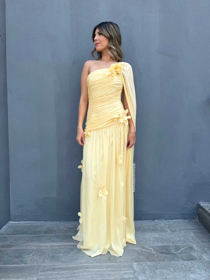 Vestido amarillo flores