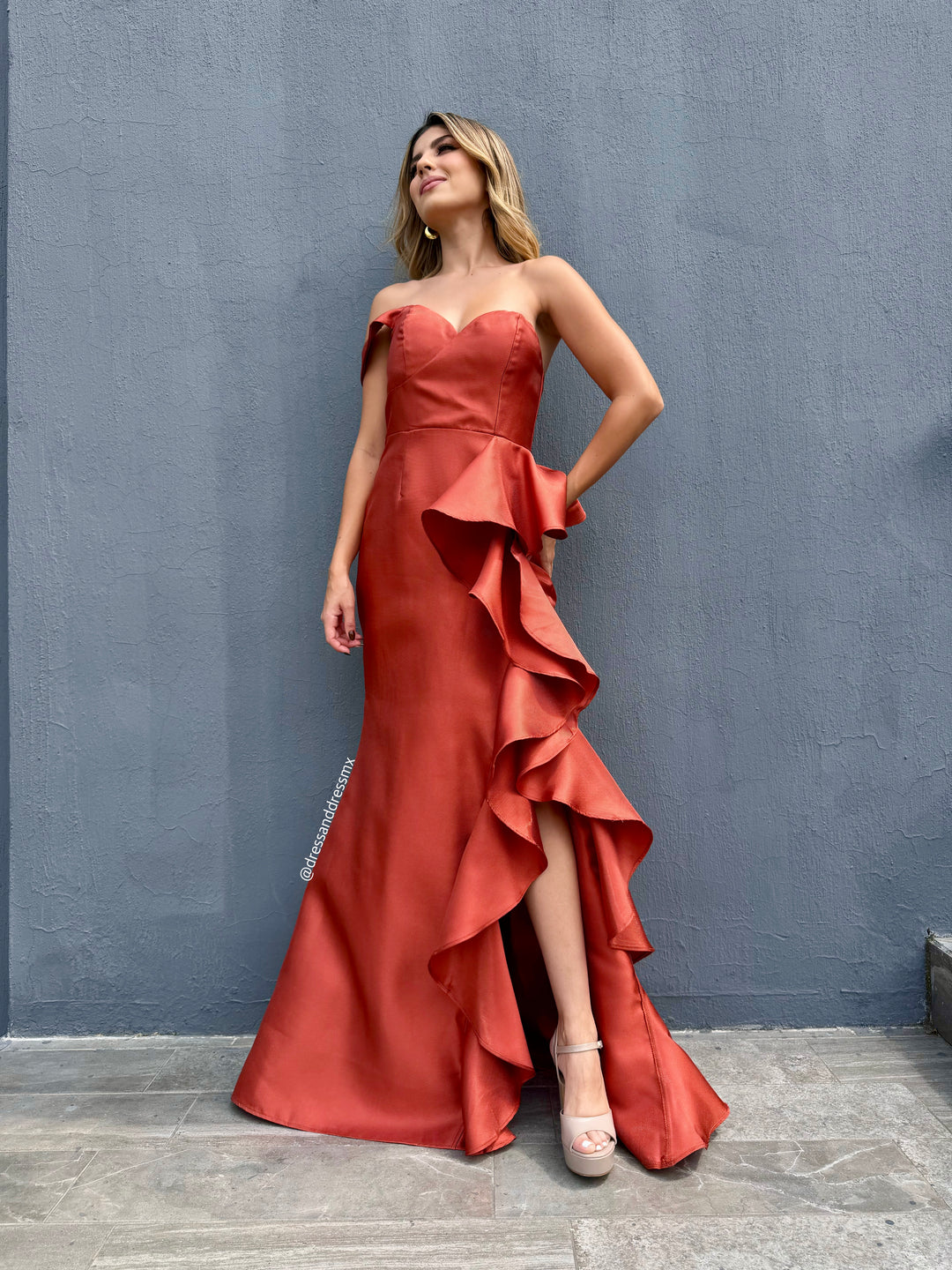 Vestido Sevilla terracota