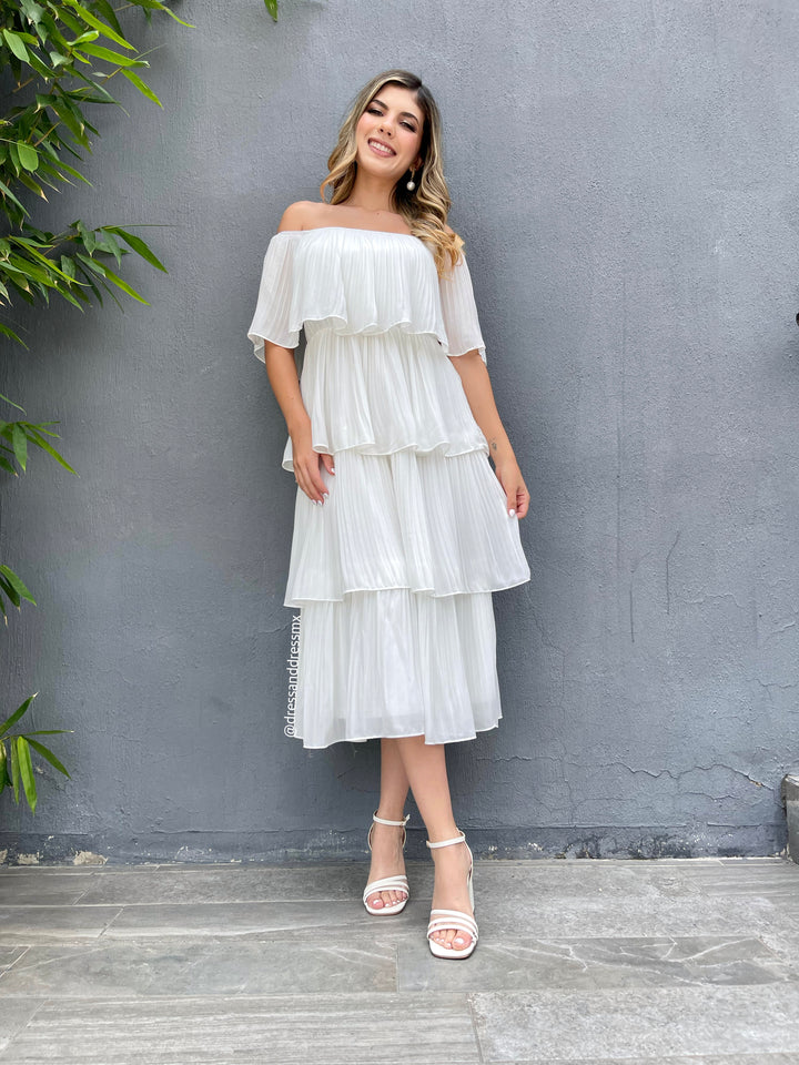 Vestido blanco offshoulder