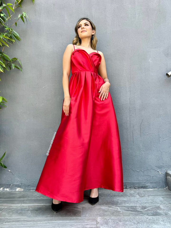 Vestido rojo linea A