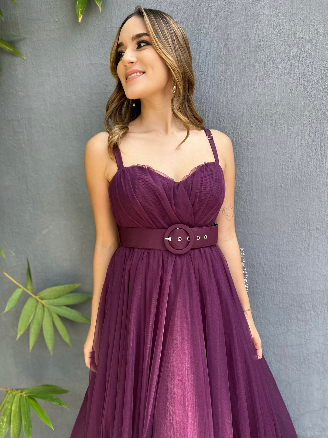 Vestido línea A vino
