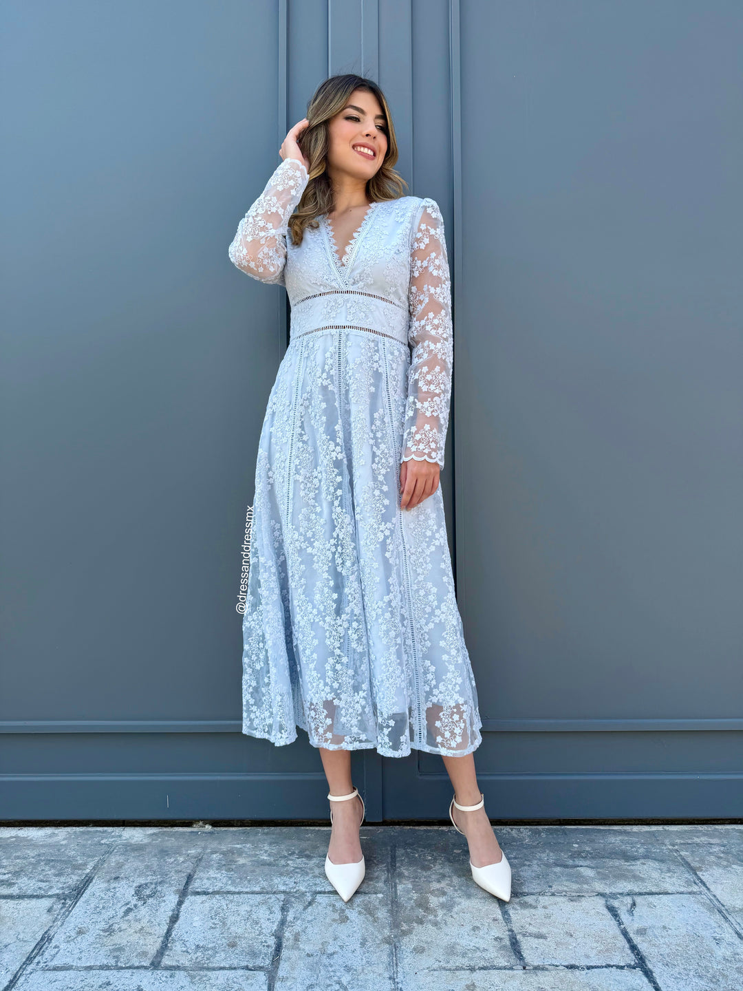 Vestido azulito manga larga