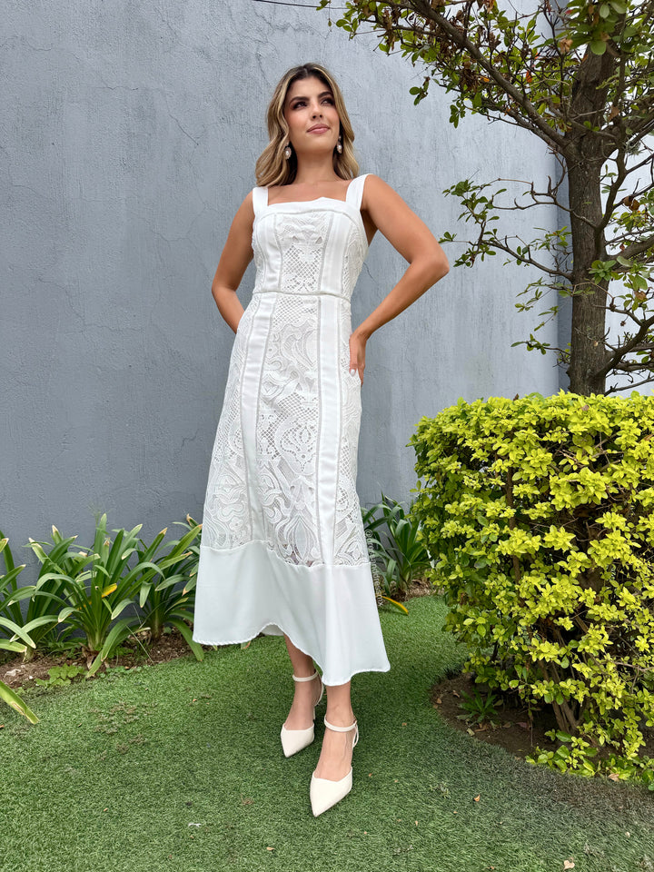 Vestido ivory tirante grueso