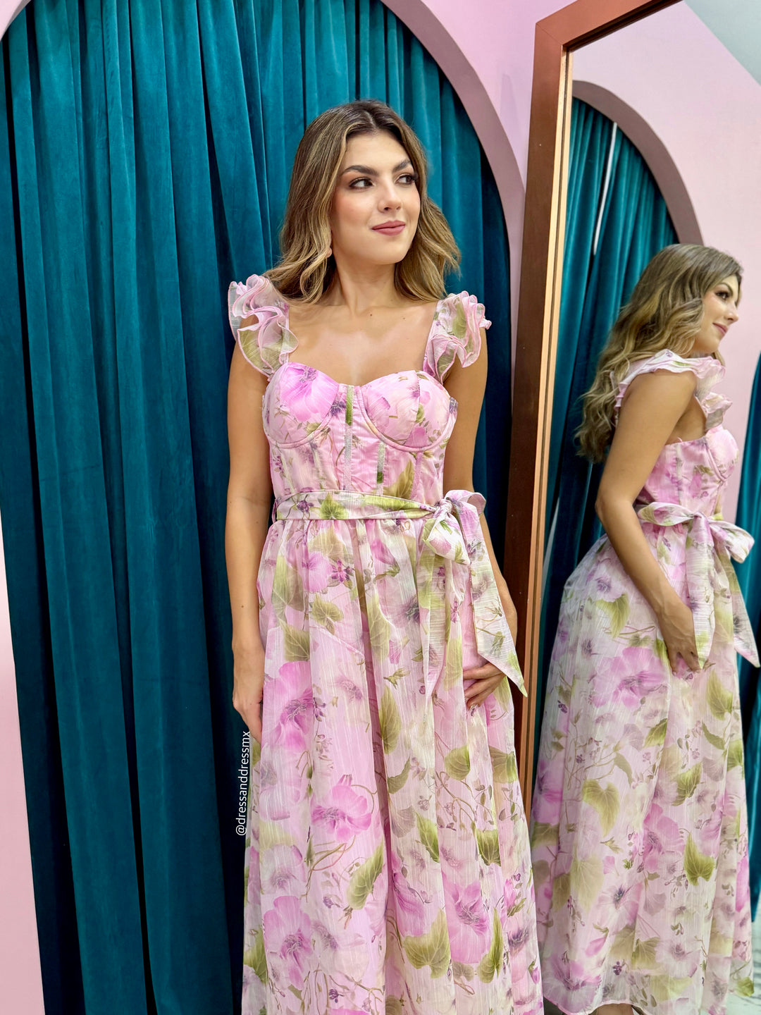 Vestido flores rosa