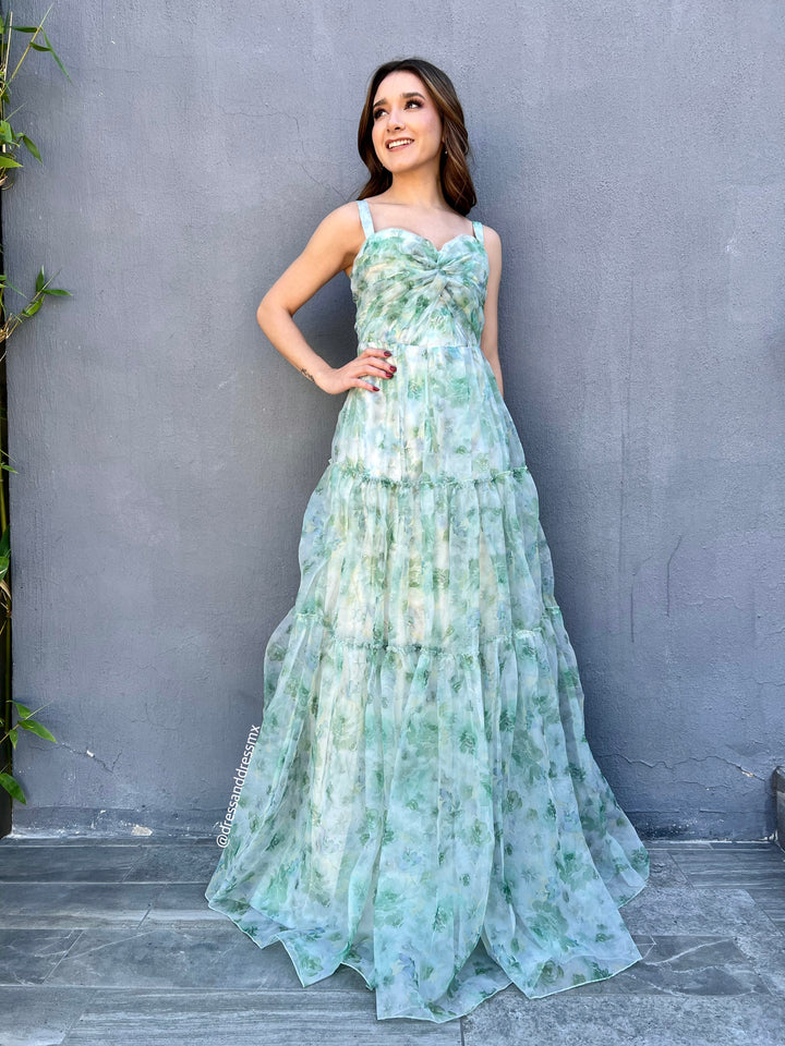 Vestido estampados verdes