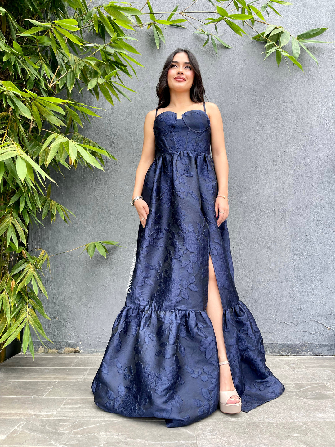 Vestido navy bustier