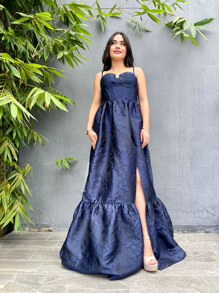 Vestido navy bustier