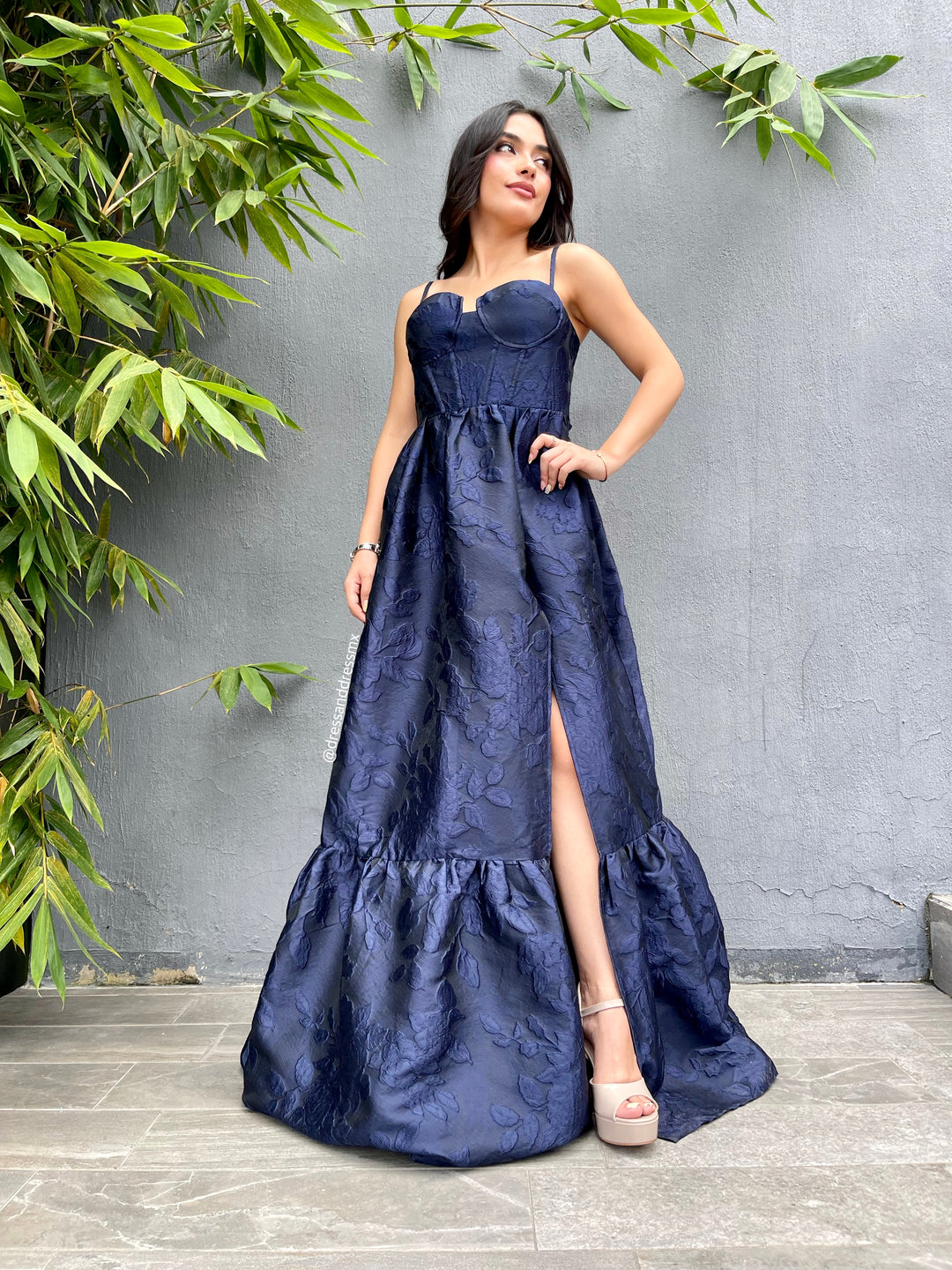 Vestido navy bustier
