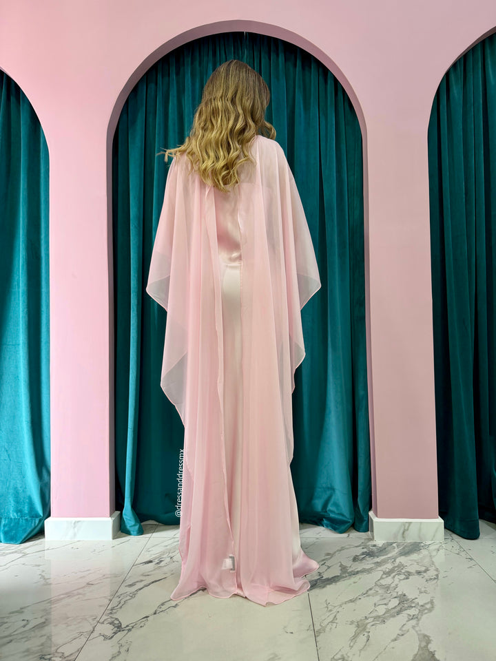 Vestido capa rosa