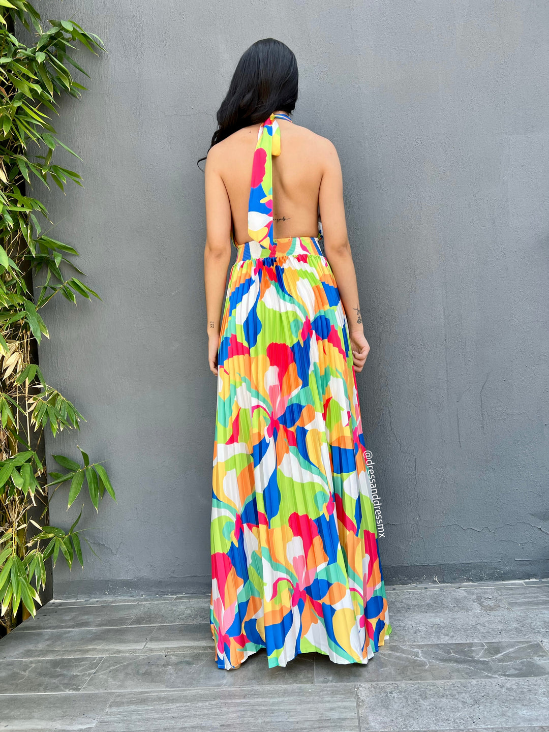 Vestido multicolor halter