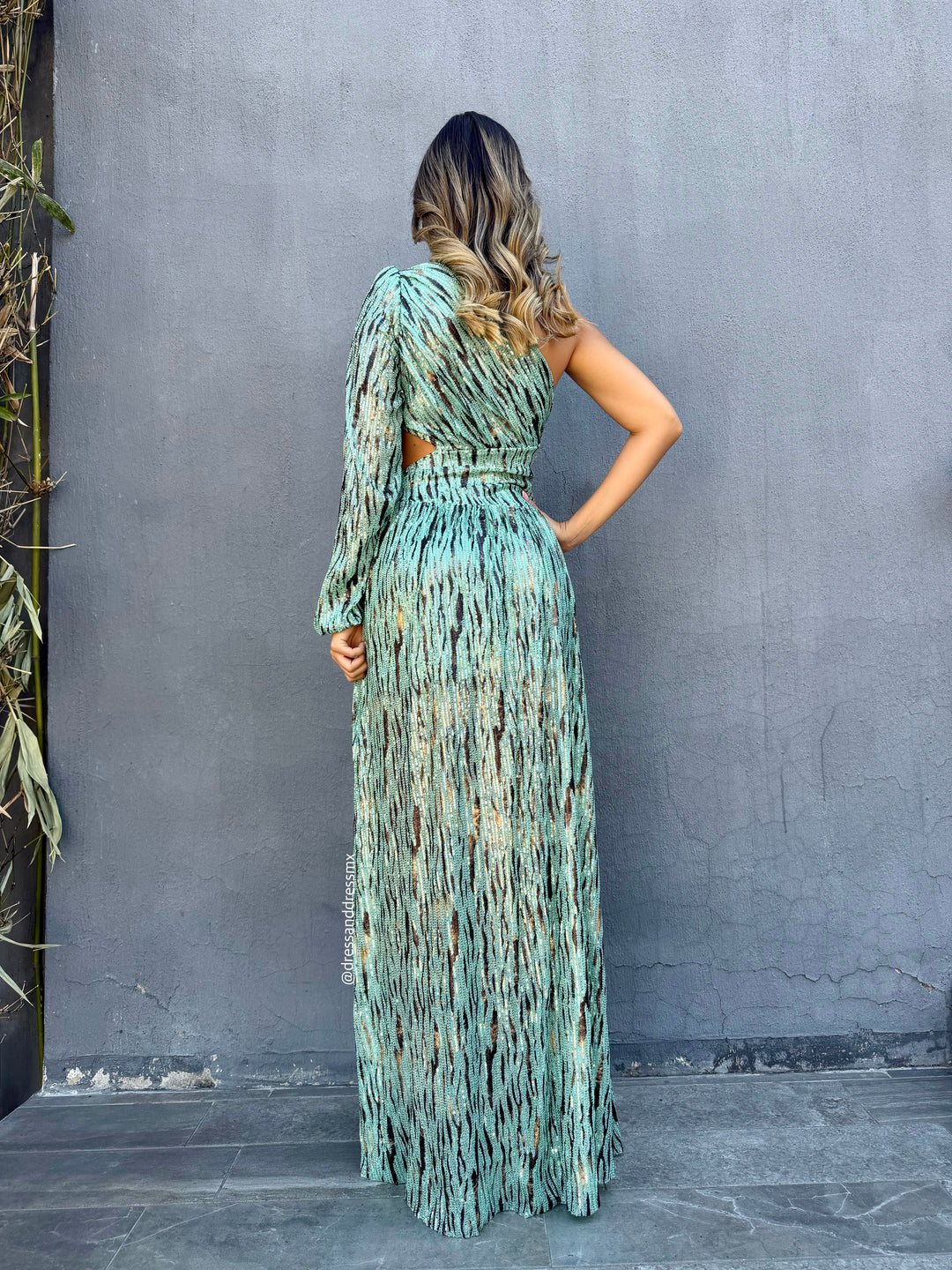 Vestido lentejuelas mint