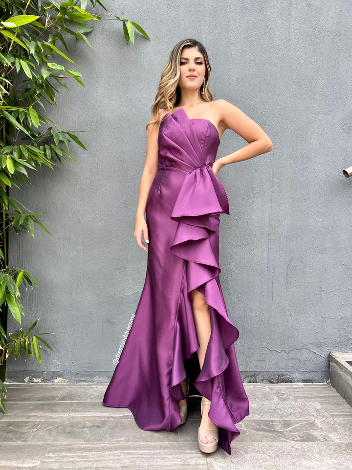Vestido uva volantes