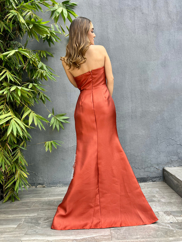 Vestido chedron volantes