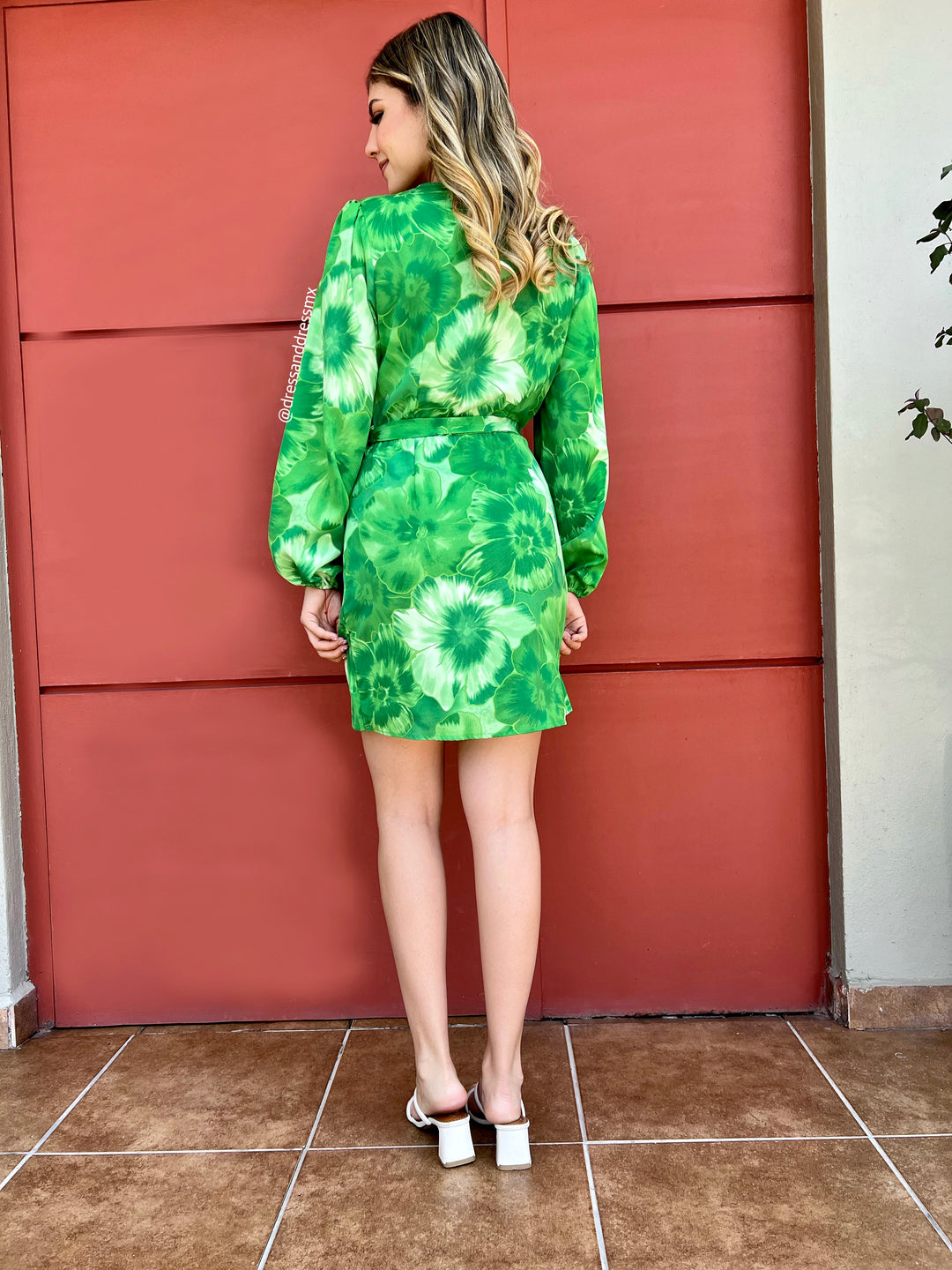 Vestido flores verdes