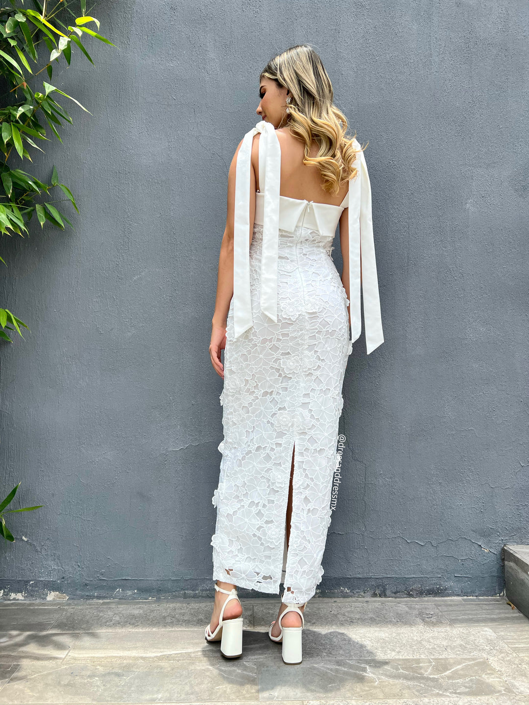 Vestido ivory al tobillo