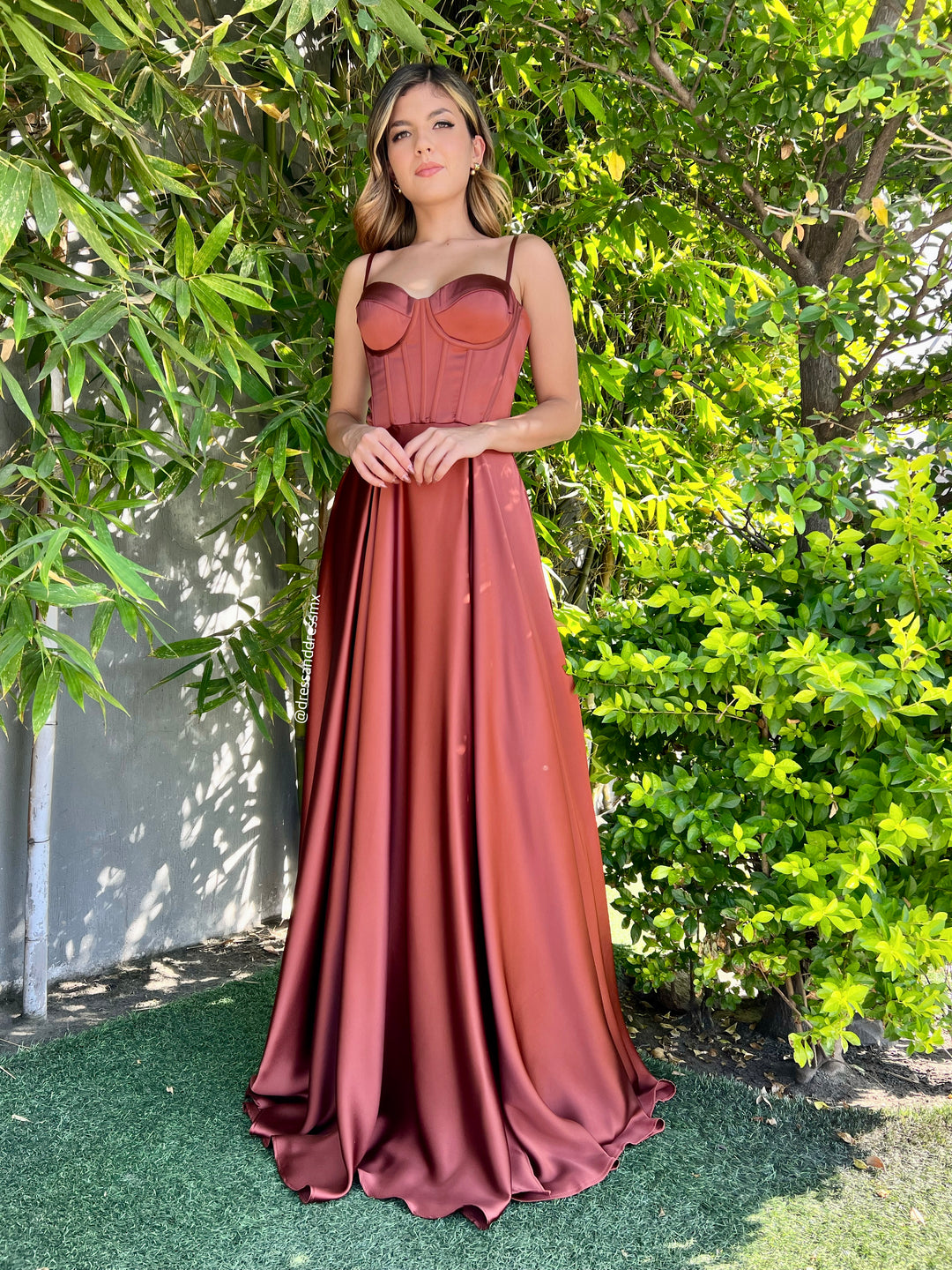 Vestido corset terracota