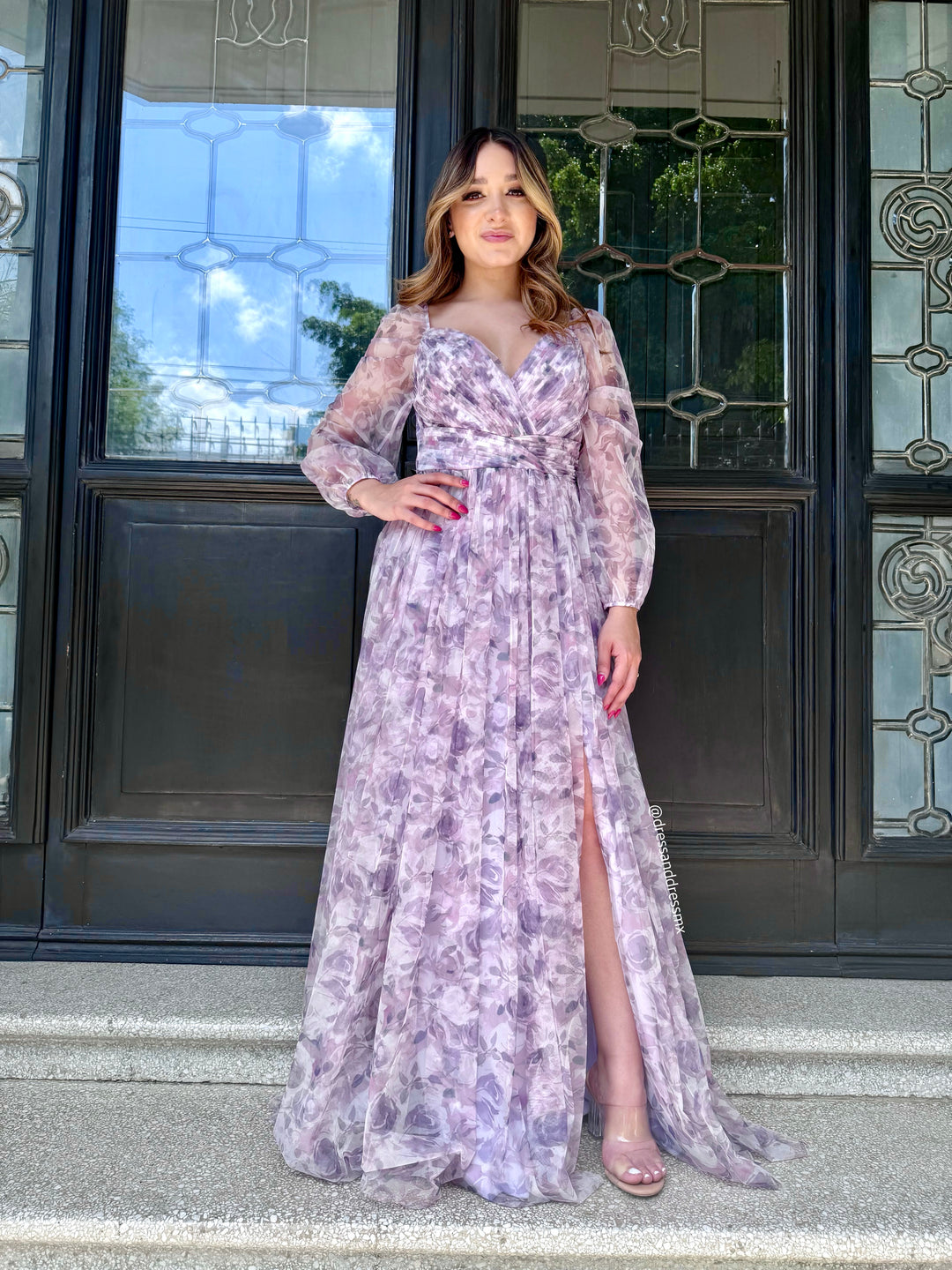 Maxivestido lila flores