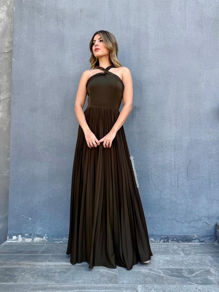 Vestido Olivo obscuro