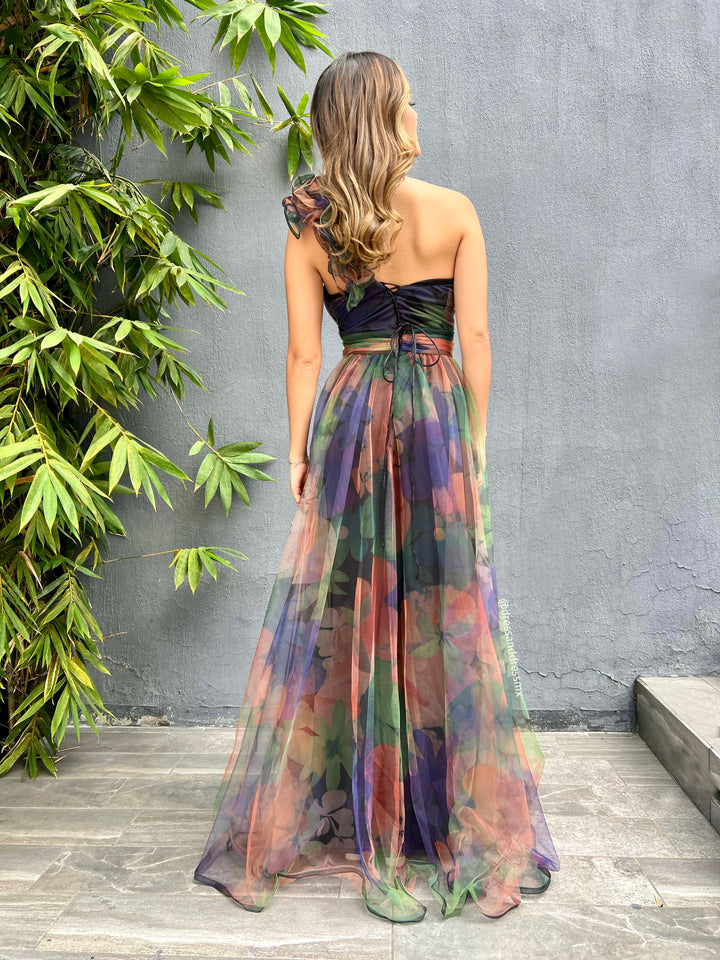 Vestido estampado multi